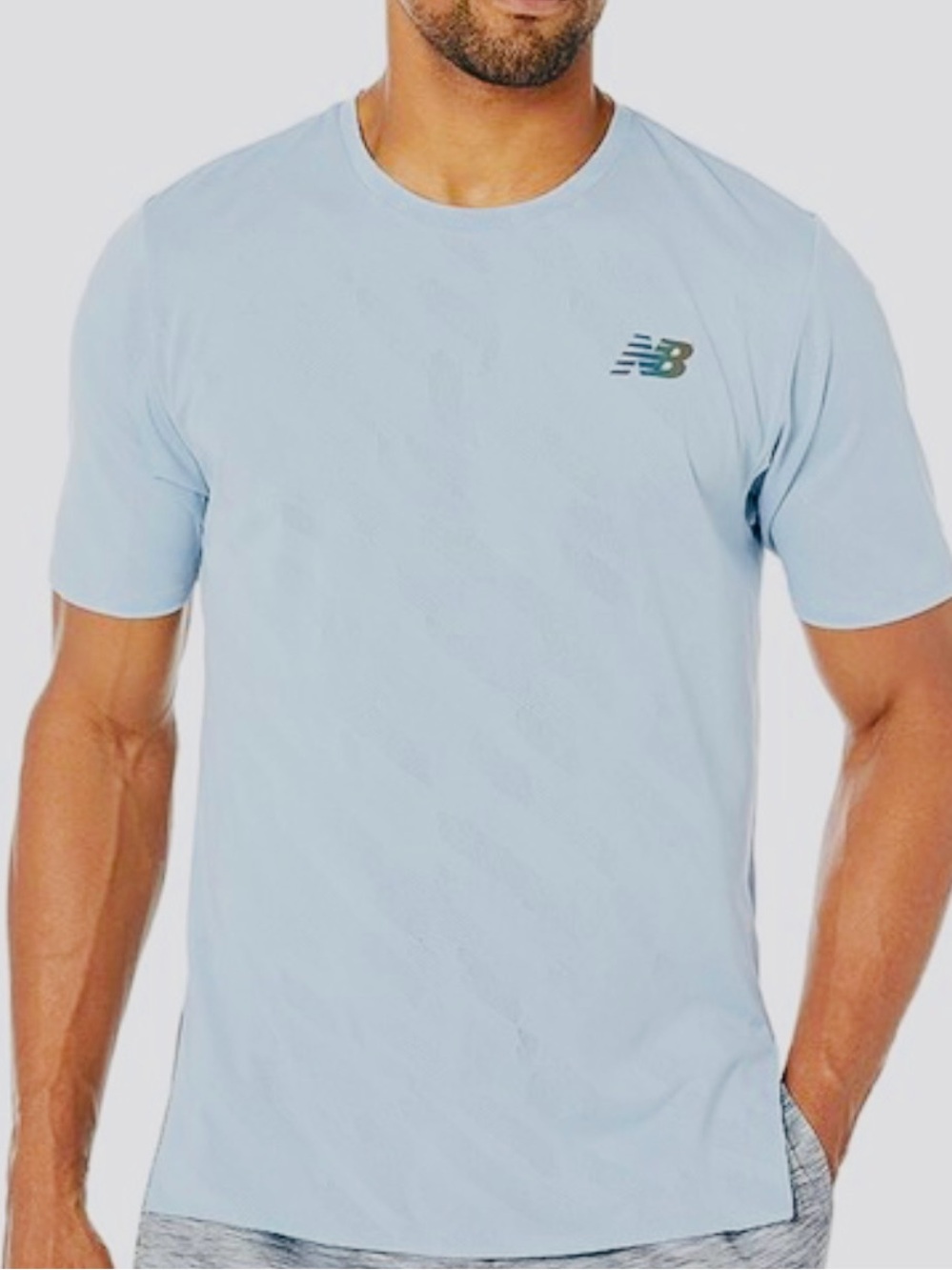 New Balance Men’s Light Blue Short Sleeve Athletic Tee